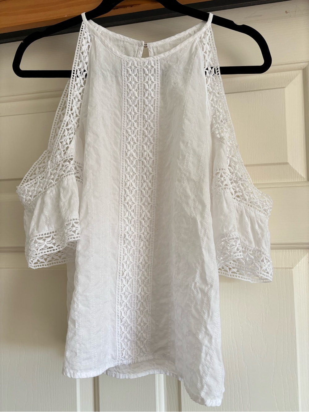 Abercrombie & Fitch White Crochet-Trim Top